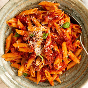 Pasta all'Amatriciana collection and delivery from Pinocchio Restauran