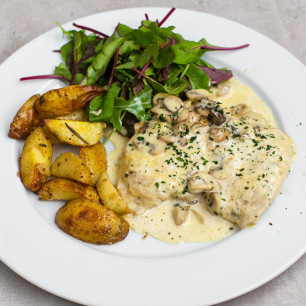 Chicken with mushrooms and potatoes collection and delivery